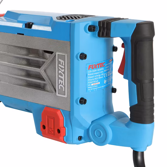 Fixtec 1700W Martelo Demolidor Elétrico Destruidor de Concreto para Serviço Pesado 1900 Bpm Brocas de Demolição Jack Hammer com Acessórios
